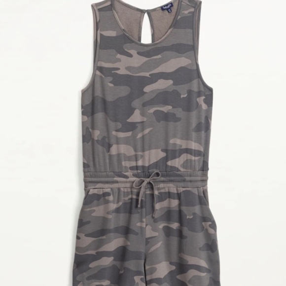 Splendid Supersoft Terry Tank Romper Vintage Olive Camo - Picture 3 of 10
